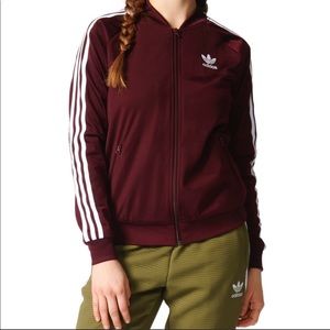 maroon adidas track top